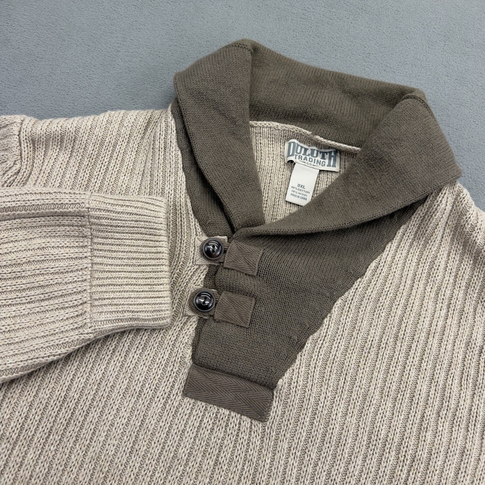 Duluth Trading Co Infantry Sweater Mens 3XL Beige High Neck Wool Blend Military